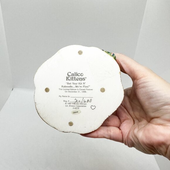 Vtg Calico Kittens Enesco Cat Cats Figurine Five Family Kids Kittens Kaboodle - Picture 6 of 6